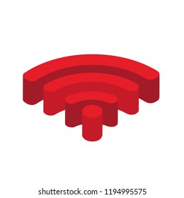 Isometric wifi symbol vector. WiFi icon perspective design.