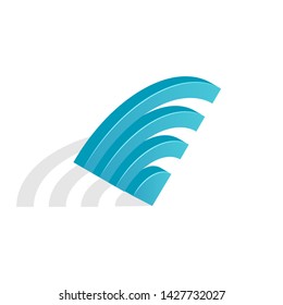 Isometric wifi zone icon. 3D Isometric wireless network symbol isolated on white background. Vector illustration