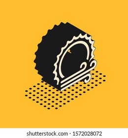Isometric Wind and sun icon isolated on yellow background. Windy weather.  Vector Illustration
