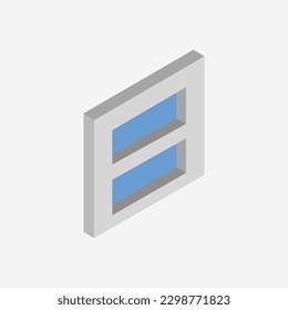 Isometric window on a background