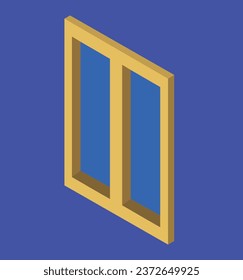 isometric window test vector design illustration