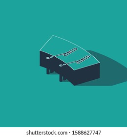Isometric Windscreen wiper icon isolated on green background.  Vector Illustration