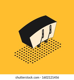 Isometric Windscreen wiper icon isolated on yellow background.  Vector Illustration