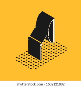 Isometric Windscreen wiper icon isolated on yellow background.  Vector Illustration