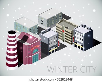 Isometric winter city