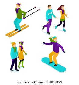 isometric winter people