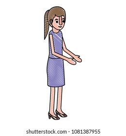 isometric woman avatar character