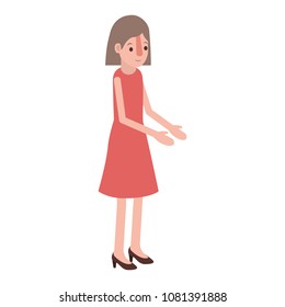 isometric woman avatar character