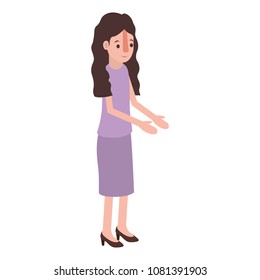 isometric woman avatar character
