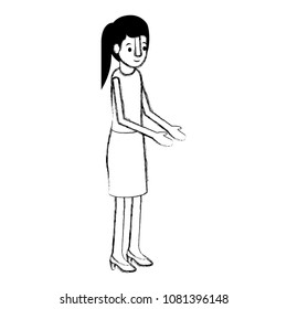 isometric woman avatar character