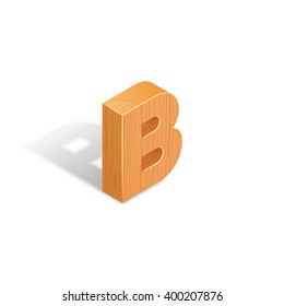 Isometric Wooden Letter B Shadow Stock Vector (Royalty Free) 400207876 ...