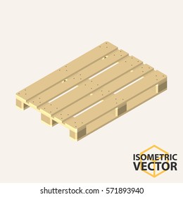 Isometric Wooden Pallet (Left) / Vector