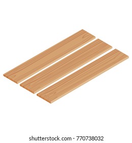 Isometric wooden planks