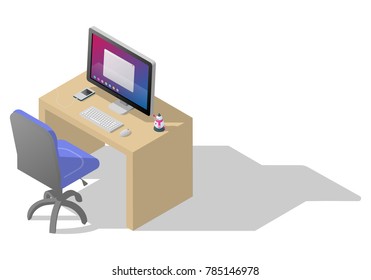 Isometric workplace isolated