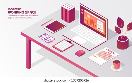 Isometric workspace elements on the table