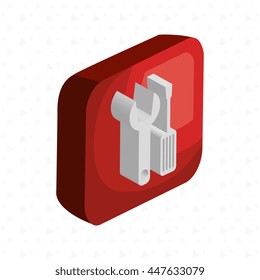 isometric wrench and screwdriver isolated icon design, vector illustration  graphic 