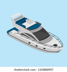 Isometric Yacht, Simple Vector Illustration