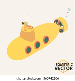 Isometric Yellow Submarine \ Vector