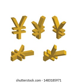 Isometric yen design concept, Vector illustration