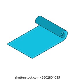Isometric Yoga Mat for Exercise and Stretching Illustration Isolated on White Background

