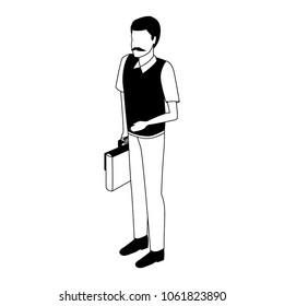 Isometric young man