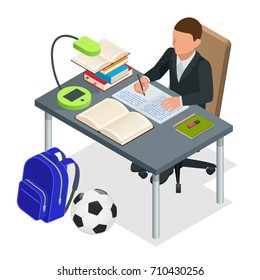 6 Year Old Boy Writing Stock Vectors Images Vector Art