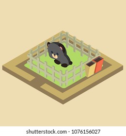 Isometric Zoo Illustration