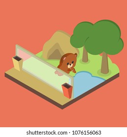 Isometric Zoo Illustration