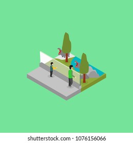 Isometric Zoo Illustration