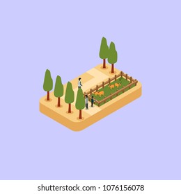 Isometric Zoo Illustration