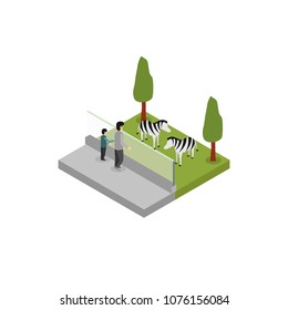 Isometric Zoo Illustration
