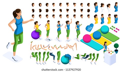 Isometrics create your athlete, a large set of emotions, gestures of hands, foot movements, running, sports. To create your character.