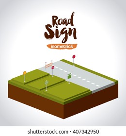isometrics road sign design 