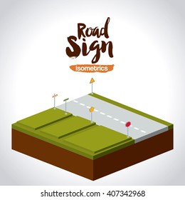isometrics road sign design 