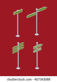 isometrics road sign design 