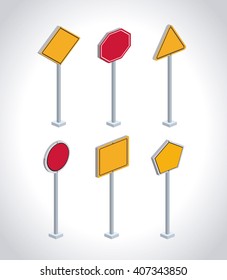 isometrics road sign design 