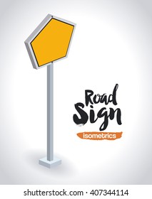 isometrics road sign design 