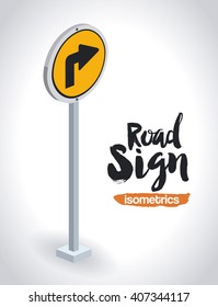 isometrics road sign design 