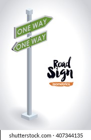 isometrics road sign design 