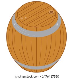 Isometry barrel of beer. Oktoberfest 2020. St. Patrick day. Element for logo, game, print, poster or other design project. Vector illustration.