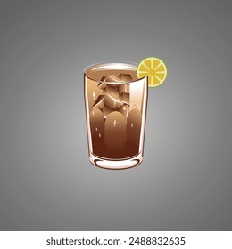 Isometry drink tea and coffee illustration
