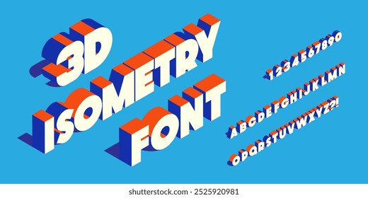 Isometrie Schriftart 3d fett Stil für Infografiken