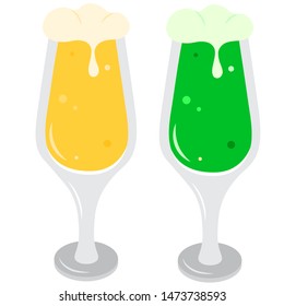 Isometry glass of beer. Oktoberfest 2020. St. Patrick Day. Element for logo, game, print, poster or other design project. Vector illustration.