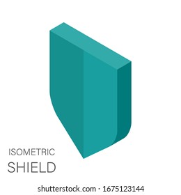 Isometry Protect guard shield concept. Flat isometric shield badge. Safety icon set. 3d Safeguard simple sign low poly flat shield pictogram