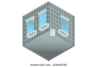 isometry public toilets, vector illustration
