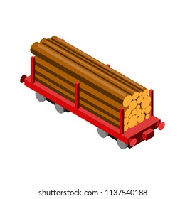 isometry Railway car. Platform, timber. Loaded with logs.
All colors are editable, shadows are superimposed with additional layers of black and transparency