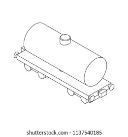 isometry Railway car. Tank, barrel, canister.
All colors are editable, shadows are superimposed with additional layers of black and transparency. Coloring, lines only.
