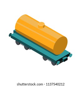 isometry Railway car. Tank, barrel, canister.
All colors are editable, shadows are superimposed with additional layers of black and transparency