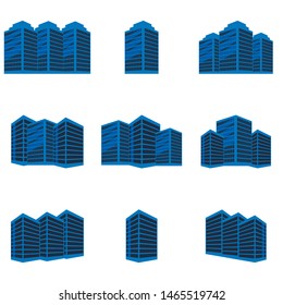 isometry of silver and blue and luxury real estate buildings