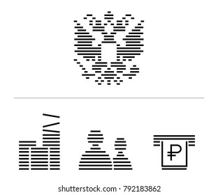 Ison set. Emblem of russia. Exchequer and  finance
